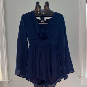 Altar’d State- Elegant Navy Blue Women's romper